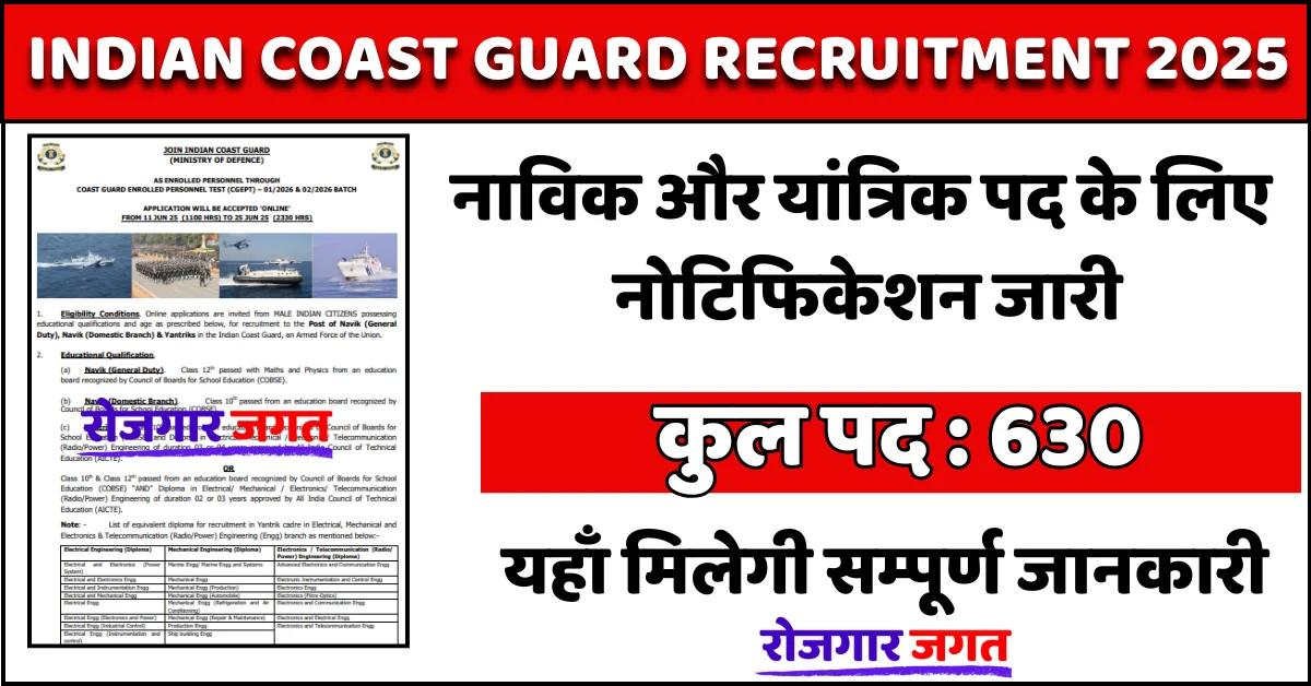 Indian Coast Guard Recruitment 2025