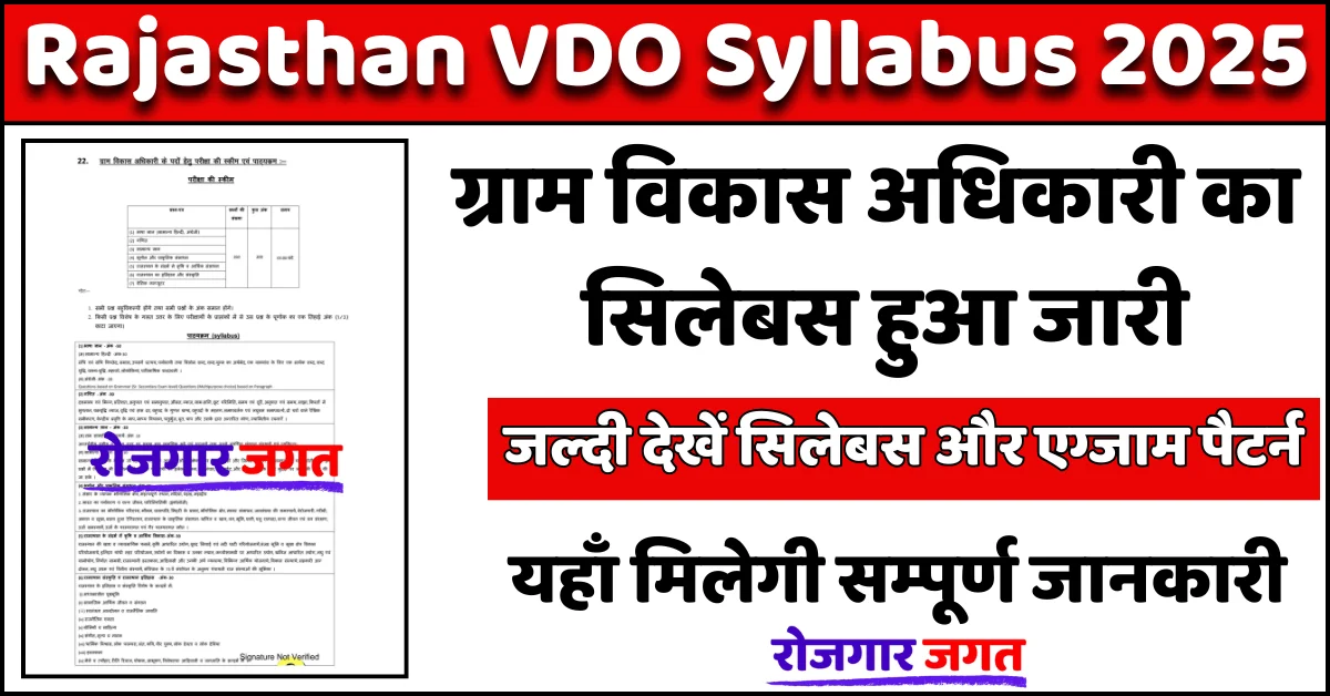 Rajasthan VDO Syllabus 2025