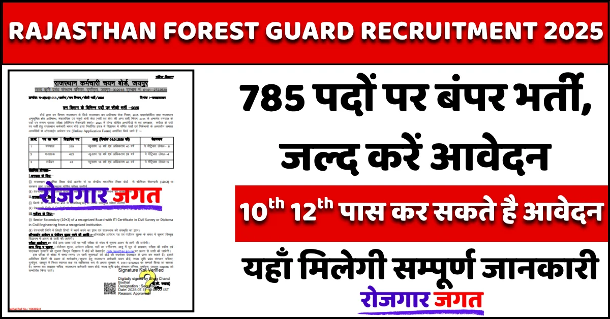 Rajasthan Forest Guard Recruitment 2025